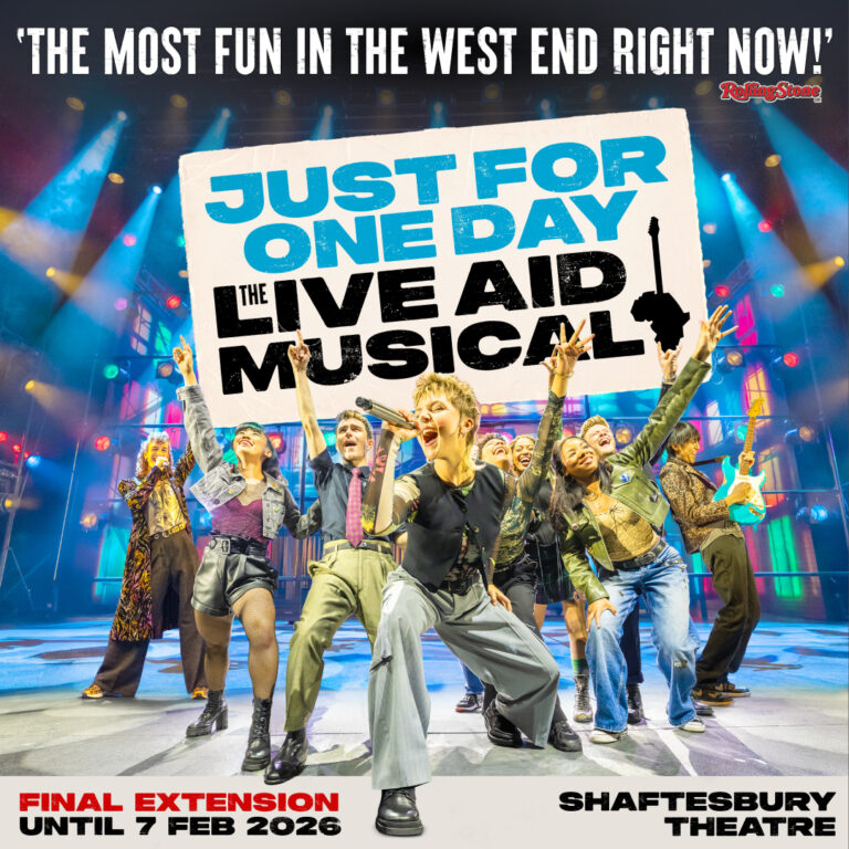 Just for One Day Live Aid Musical show image at the Shaftesbury Theatre